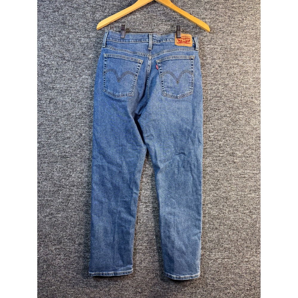 Levis Wedgie Straight High Rise Blue Jeans Medium Wash Button Fly 30x28 - Picture 2 of 9